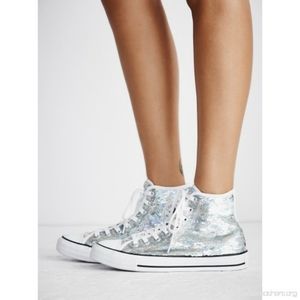 Free People Converse Paradise Party Silver Sequin